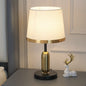 Traditional Vintage Dome Round Base Iron Fabric 1-Light Table Lamp For Bedroom