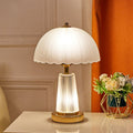 Modern Luxury Round Base Petal Shape Iron Acrylic Glass 1-Light Table Lamp For Bedroom