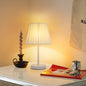 Contemporary Nordic Pleated Drum Shade Fabric Iron 1-Light Table Lamp For Bedroom