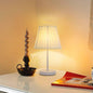Contemporary Nordic Pleated Drum Shade Fabric Iron 1-Light Table Lamp For Bedroom