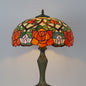 Traditional Tiffany Dome Resin Colorful Glass 2-Light Table Lamp For Living Room