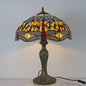 Traditional Tiffany Dome Resin Colorful Glass 2-Light Table Lamp For Living Room