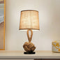 Contemporary Creative Nautical Twisted Rope Knot Drum Shape Fabric Iron 1-Light Table Lamp For Bedroom
