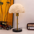 Traditional Vintage Iron Fabric Dome Leaves Pattern 1-Light Table Lamp For Bedroom