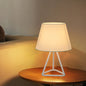 Modern Minimalist Round Trapezoidal Fabric Iron Tripod 1-Light Table Lamp For Bedroom