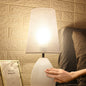 Contemporary Luxury Trapezoidal Crack Fabric Shade Iron 1-Light Table Lamp For Bedroom