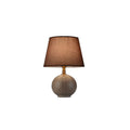 Traditional Vintage Round Base Drum Shape Ceramic Brass Fabric 1-Light Table Lamp For Living Room