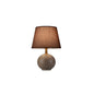 Traditional Vintage Round Base Drum Shape Ceramic Brass Fabric 1-Light Table Lamp For Living Room