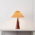 Contemporary Nordic Zipper Switch Pleated Drum Shape Fabric Iron 1-Light Table Lamp For Bedroom