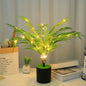 Contemporary Creative Faux Tree Blade Plastic LED Table Lamp For Bedroom