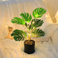 Contemporary Creative Faux Tree Blade Plastic LED Table Lamp For Bedroom