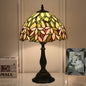 Traditional Tiffany Semicircle Cylinder Aluminum Glass 1-Light Table Lamp For Bedroom