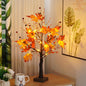 Contemporary Scandinavian Tree Maple Leaf Square Base Plastic PVC Tape LED Table Lamp For Bedroom