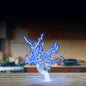 Contemporary Creative Simulation Tree Flower Petal Round Base Iron Plastic LED Table Lamp For Bedroom