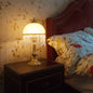 Traditional Vintage Half Round Cylinder Tassel Copper Glass 1-Light Table Lamp For Bedroom
