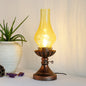 Traditional Vintage Bottle Cone Half Round Textured Iron Glass 1-Light Table Lamp For Bedroom