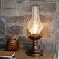 Traditional Vintage Bottle Cone Half Round Textured Iron Glass 1-Light Table Lamp For Bedroom