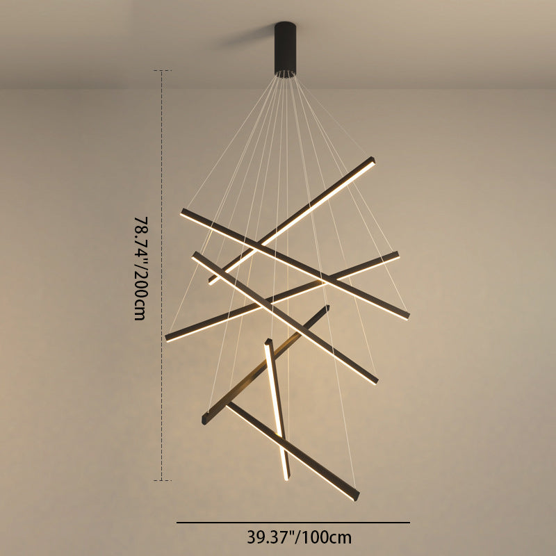 Scandinavian LED Linear Chandelier