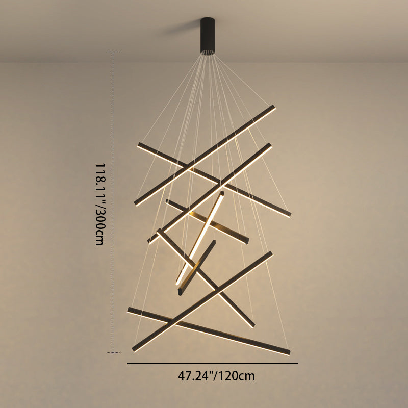 Scandinavian LED Linear Chandelier