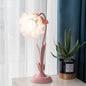 Contemporary Scandinavian Floral Disc Base Iron Acrylic 1-Light Table Lamp For Bedroom