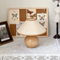 Traditional Vintage Round Table Ball Wooden Fabric 1-Light Table Lamp For Bedroom