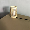 Traditional Japanese Oval Round Bar Hollow Bamboo 1-Light Table Lamp For Bedroom