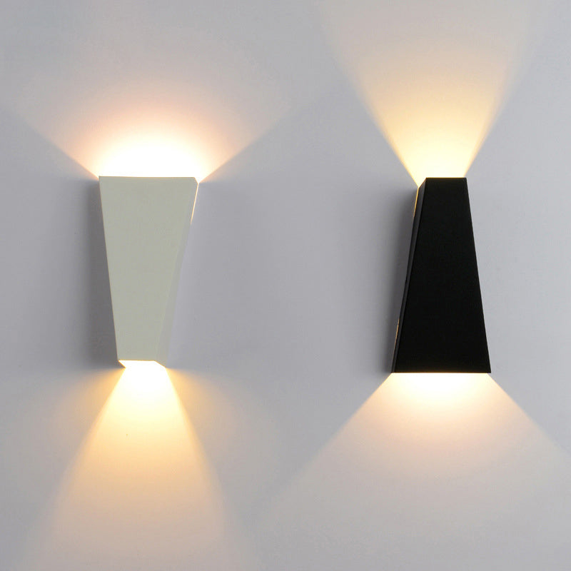 Modern Minimalist Waterproof Trapezoidal Aluminum Die-Cast LED Outdoor Wall Sconce Lamp For Outdoor Patio