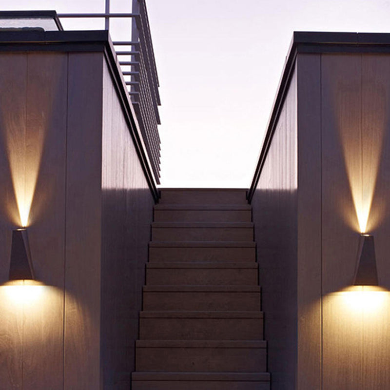 Modern Minimalist Waterproof Trapezoidal Aluminum Die-Cast LED Outdoor Wall Sconce Lamp For Outdoor Patio