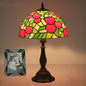Traditional Tiffany Pastoral Apple Pattern Stained Glass Resin 1-Light Table Lamp For Home Office