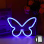Modern Art Deco Butterfly Shade Neon Light LED Table Lamp For Bedroom