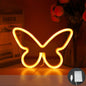 Modern Art Deco Butterfly Shade Neon Light LED Table Lamp For Bedroom