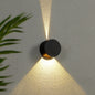 Modern Minimalist Round Aluminum Up And Down Illuminated LED Waterproof Wall Sconce Lamp For Outdoor Patio