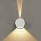 Modern Minimalist Round Aluminum Up And Down Illuminated LED Waterproof Wall Sconce Lamp For Outdoor Patio