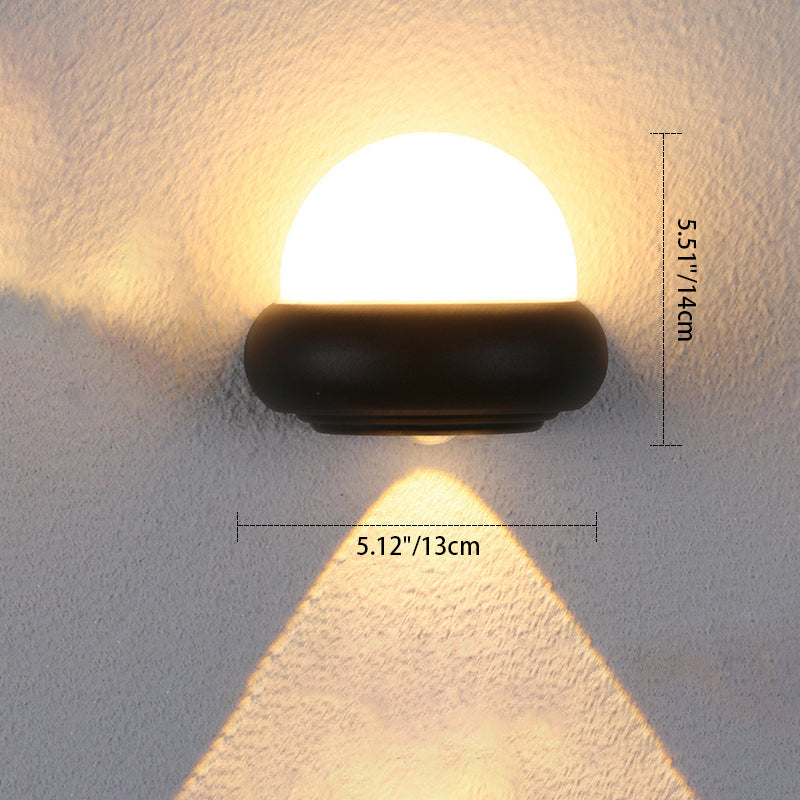 Modern Minimalist Round Aluminum LED Waterproof Wall Sconce Lamp For Outdoor Patio