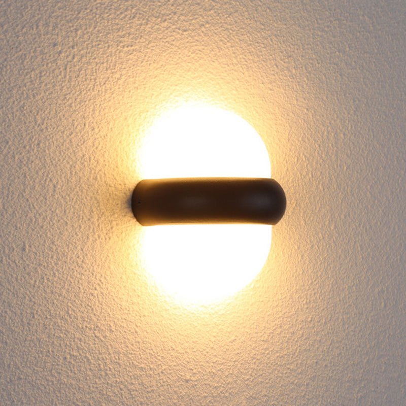 Modern Minimalist Round Aluminum LED Waterproof Wall Sconce Lamp For Outdoor Patio
