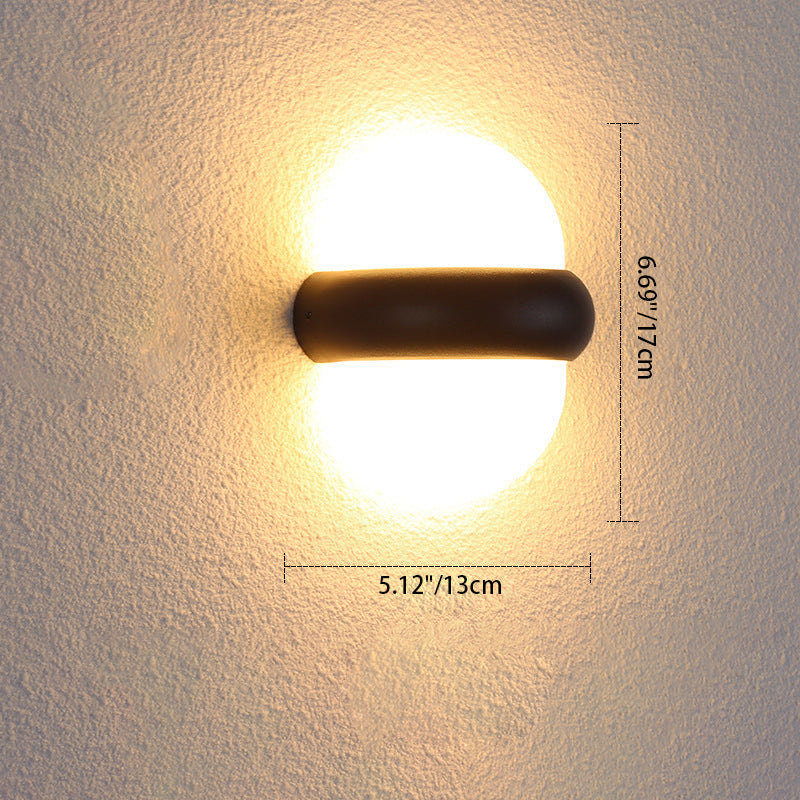 Modern Minimalist Round Aluminum LED Waterproof Wall Sconce Lamp For Outdoor Patio