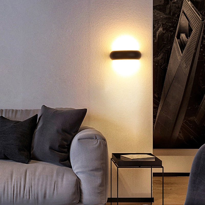 Modern Minimalist Round Aluminum LED Waterproof Wall Sconce Lamp For Outdoor Patio