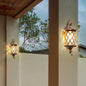 Traditional Rustic Aluminum Frame Water Ripple Glass Shade 1-Light Outdoor Wall Sconce Lamp For Garden