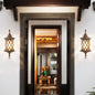 Traditional Rustic Aluminum Frame Water Ripple Glass Shade 1-Light Outdoor Wall Sconce Lamp For Garden