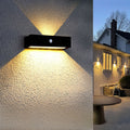 Modern Simplicity Rectangular Aluminum Up And Down Illuminated LED Solar Wall Sconce Lamp For Outdoor Patio