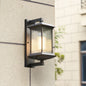 Traditional Chinese Aluminum Glass Column 1-Light Outdoor Wall Sconce Lamp For Garden