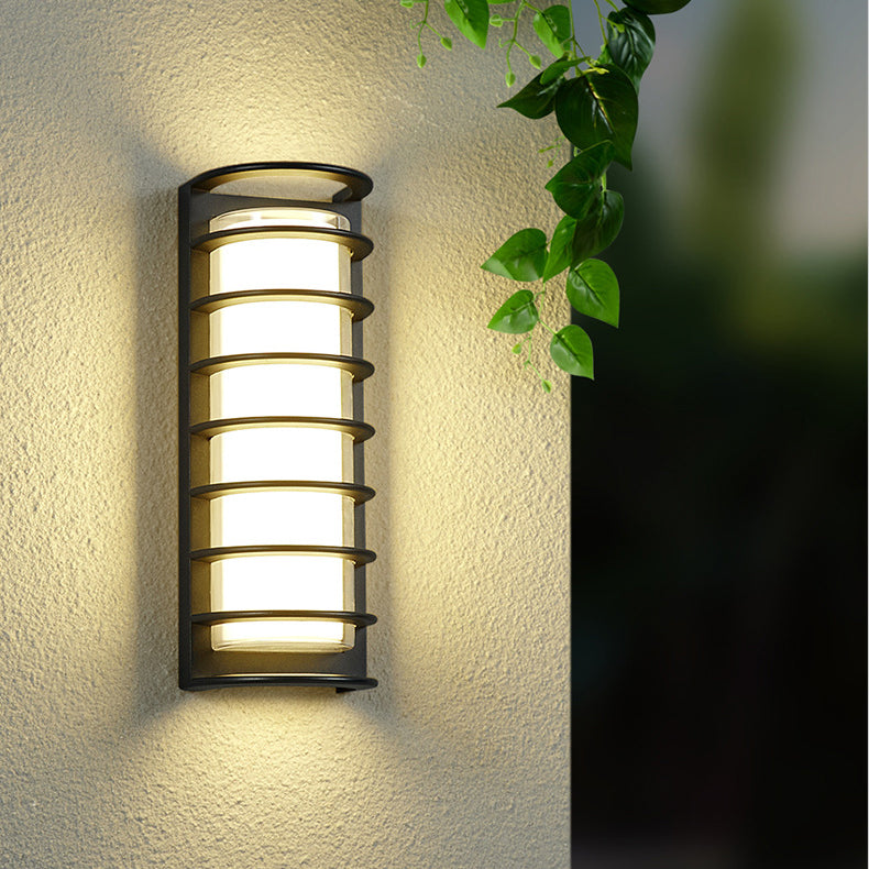 Contemporary Industrial Aluminum Acrylic Cylinder LED Waterproof Wall Sconce Lamp For Outdoor Patio