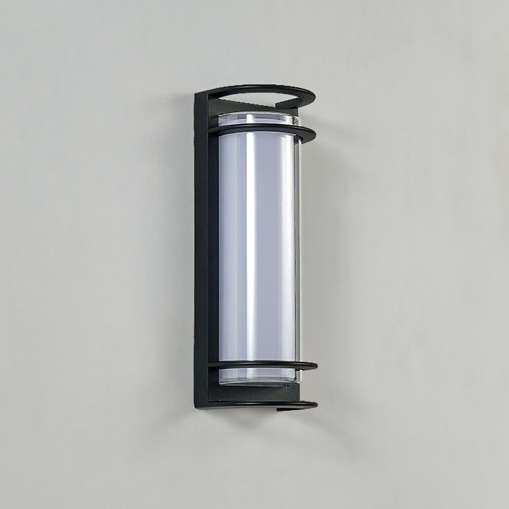 Contemporary Industrial Aluminum Acrylic Cylinder LED Waterproof Wall Sconce Lamp For Outdoor Patio
