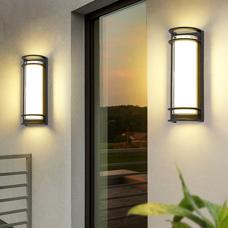 Contemporary Industrial Aluminum Acrylic Cylinder LED Waterproof Wall Sconce Lamp For Outdoor Patio