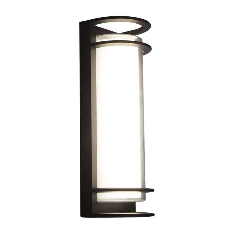 Contemporary Industrial Aluminum Acrylic Cylinder LED Waterproof Wall Sconce Lamp For Outdoor Patio