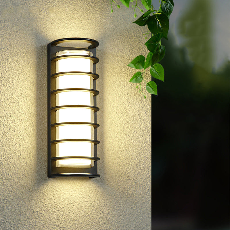 Contemporary Industrial Aluminum Acrylic Cylinder LED Waterproof Wall Sconce Lamp For Outdoor Patio