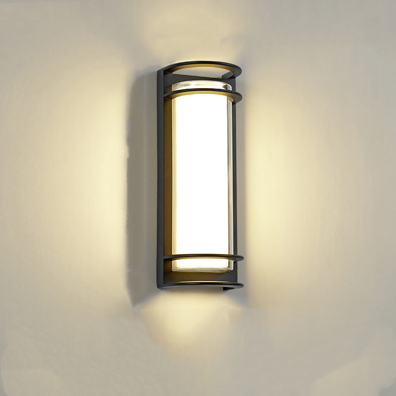 Contemporary Industrial Aluminum Acrylic Cylinder LED Waterproof Wall Sconce Lamp For Outdoor Patio