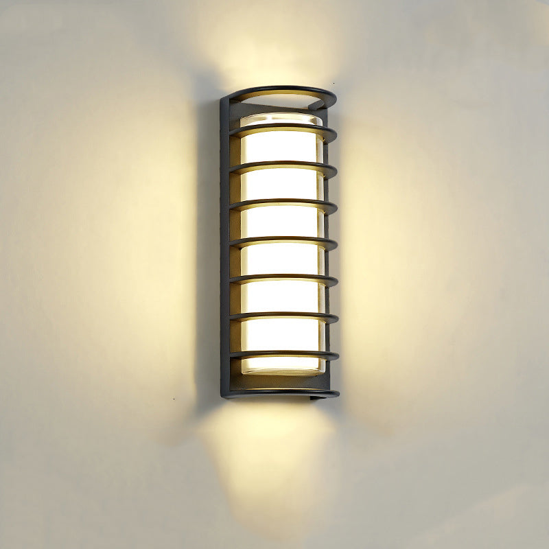 Contemporary Industrial Aluminum Acrylic Cylinder LED Waterproof Wall Sconce Lamp For Outdoor Patio