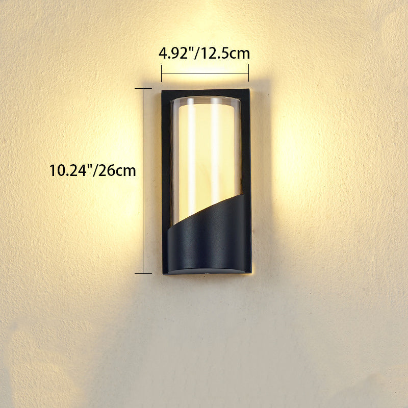 Contemporary Industrial Aluminum Acrylic LED Waterproof Outdoor Wall Sconce Lamp For Garden