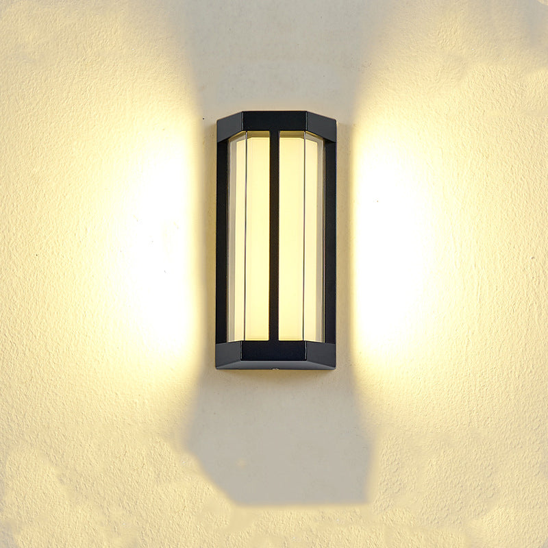 Contemporary Industrial Aluminum Acrylic LED Waterproof Outdoor Wall Sconce Lamp For Garden